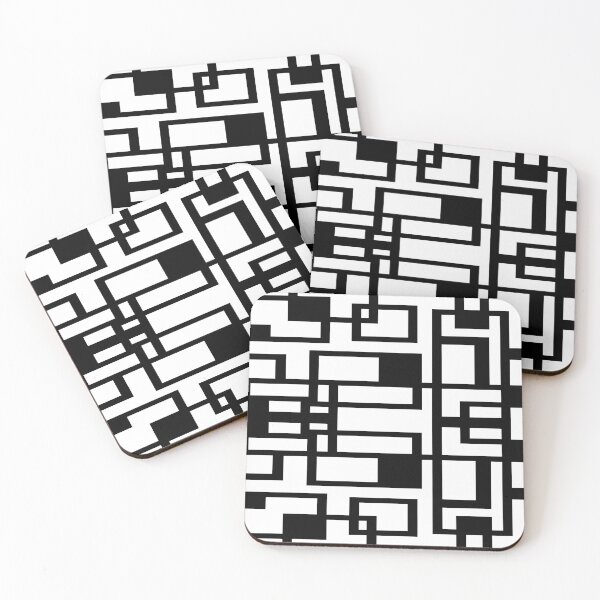 Item preview, Black Lines And Irregular White Shapes Abstract Design designed and sold by taiche.