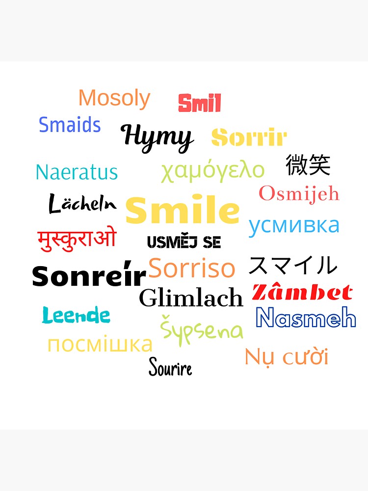 smile-in-different-languages-sticker-by-edelisa-redbubble