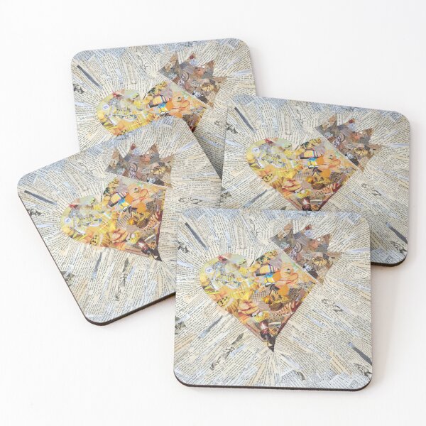 Item preview, yellow heart collage with crown designed and sold by SaraCaroArt.