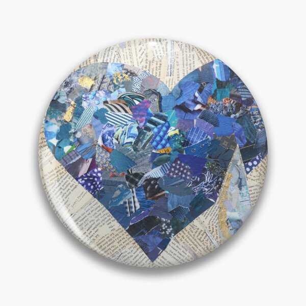 Item preview, sad blue collage heart  designed and sold by SaraCaroArt.