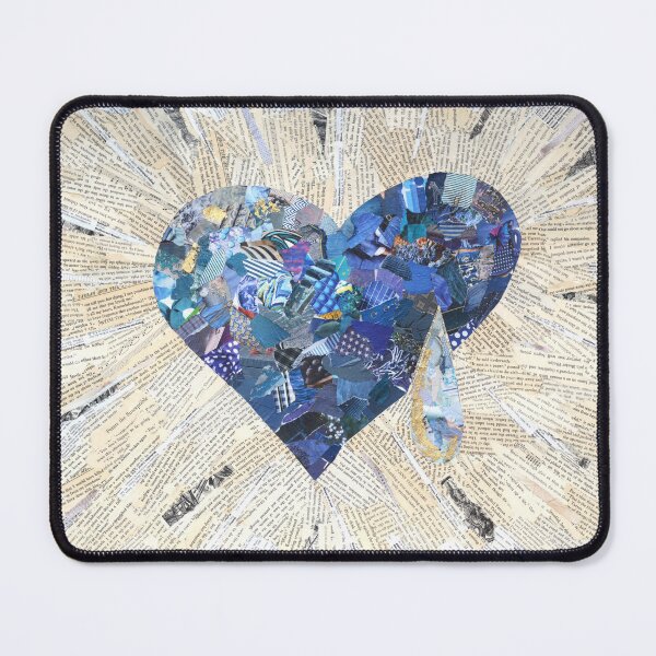 Item preview, sad blue collage heart  designed and sold by SaraCaroArt.