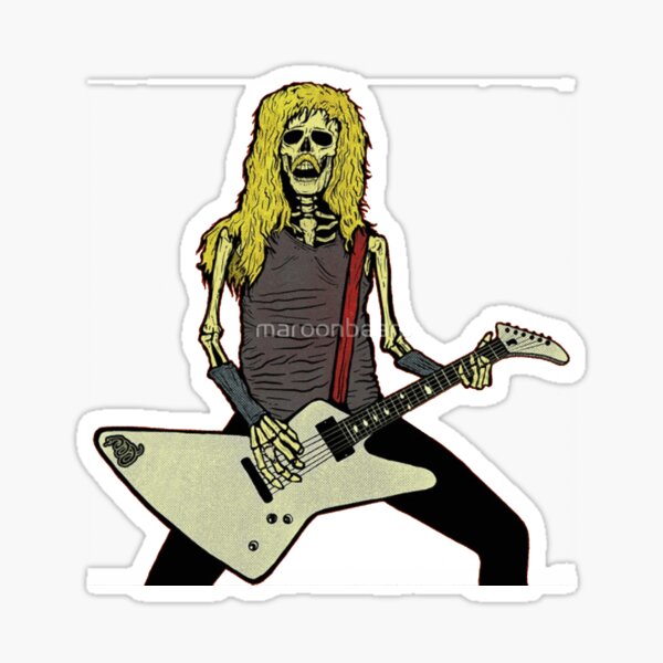 Skeleton James Hetfield Metallica playing guitar Sticker