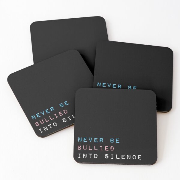 Item preview, Never Be Bullied Into Silence - Trans Rights designed and sold by Happy Puppy Print On Demand.