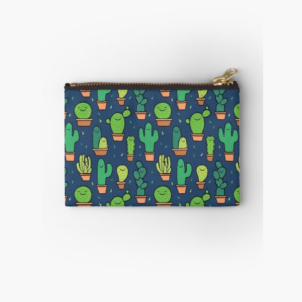 Item preview, Cute Happy Cactus Cacti Pattern Navy Blue designed and sold by Claire Lordon.