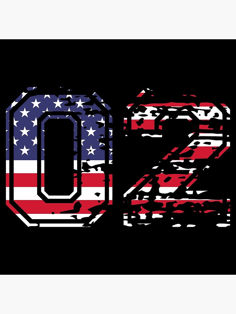 "02 American football number USA zero two" Poster for Sale by CHUROLOCO