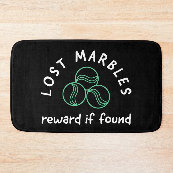 Item preview, Lost marbles reward if found, witty self deprecating, funny concussion design with marbles on a black T-shirt, sticker, and mug designed and sold by smichaeliv.