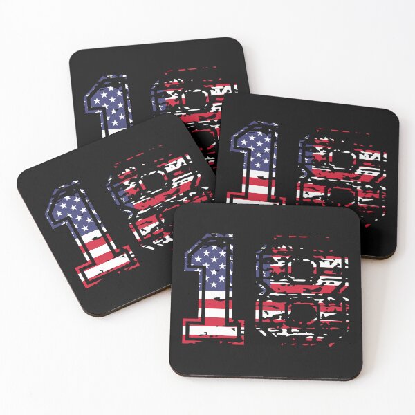 Item preview, 18 American footballer number USA eighteen designed and sold by Proud Pro Gifts.
