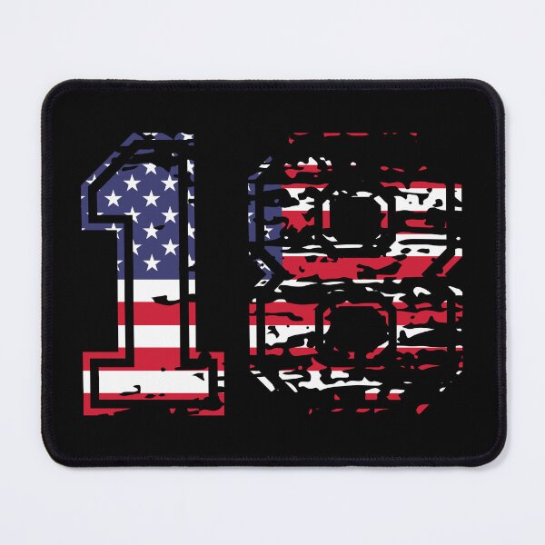 Item preview, 18 American footballer number USA eighteen designed and sold by Proud Pro Gifts.