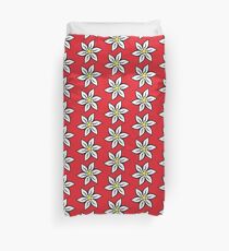 Edelweiss on Red Duvet Cover