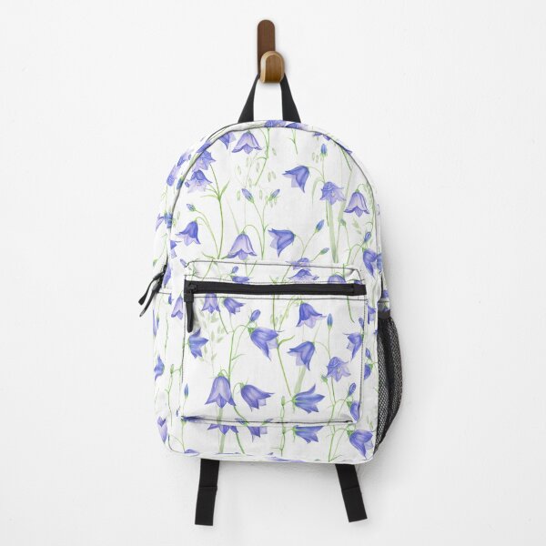 Aperçu de l'œuvre Très Peri Blue aquarelle dessinée à la main Campanula motif de fleurs sauvages et de pois - créée et vendue par UtArt.