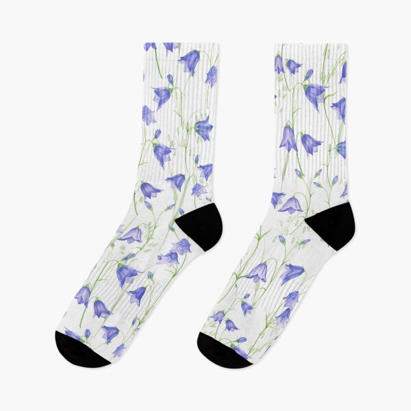 Item preview, Very Peri Blue  hand drawn watercolor Campanula wildflower and peas pattern - designed and sold by UtArt.