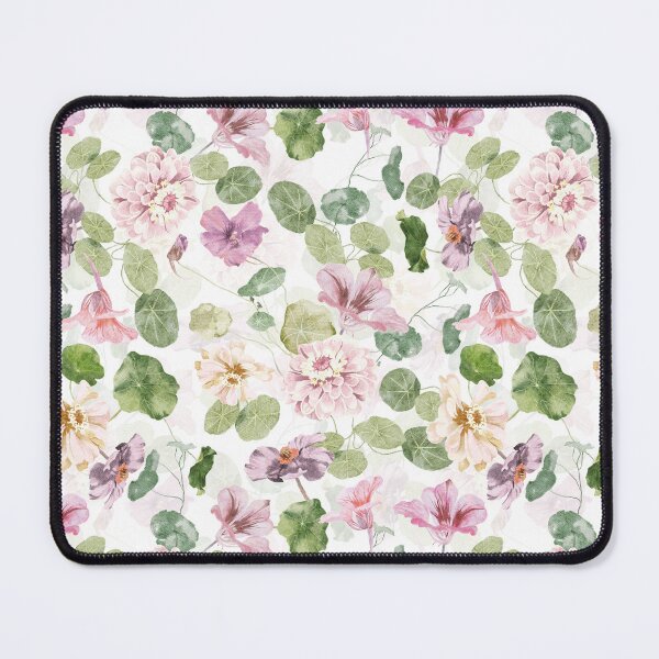 Item preview, Soft Pink hand drawn watercolor Tropaeolum wildflower pattern designed and sold by UtArt.