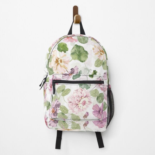 Item preview, Soft Pink hand drawn watercolor Tropaeolum wildflower pattern designed and sold by UtArt.