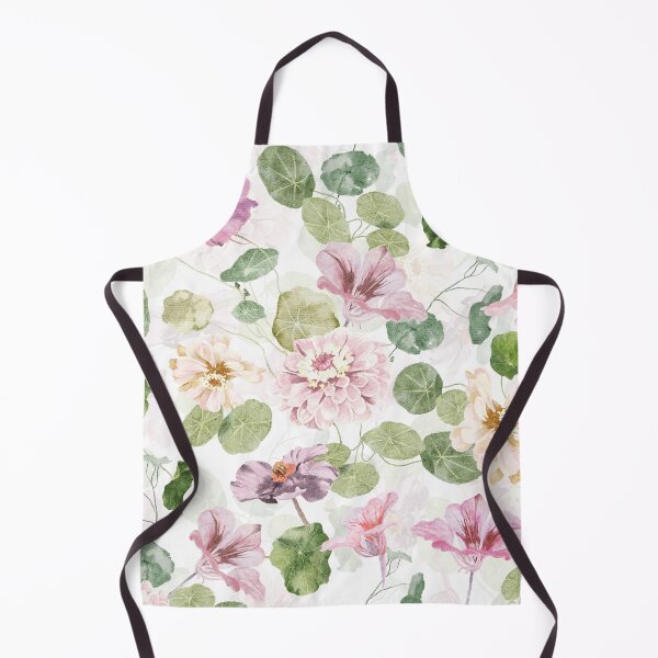 Item preview, Soft Pink hand drawn watercolor  Tropaeolum wildflower pattern  designed and sold by UtArt.
