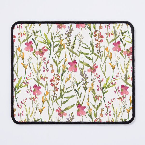 Item preview, Hand drawn watercolor pink wildflower meadow pattern designed and sold by UtArt.