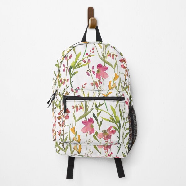Item preview, Hand drawn watercolor pink wildflower meadow pattern designed and sold by UtArt.