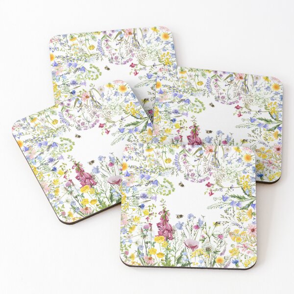 Item preview, colorful hand drawn watercolor wildflower frame designed and sold by UtArt.