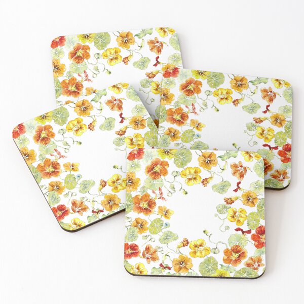 Item preview,  colorful hand drawn watercolor Tropaeolum wildflower frame designed and sold by UtArt.