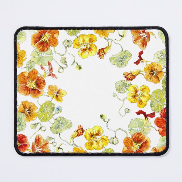 Item preview, colorful hand drawn watercolor Tropaeolum wildflower frame designed and sold by UtArt.