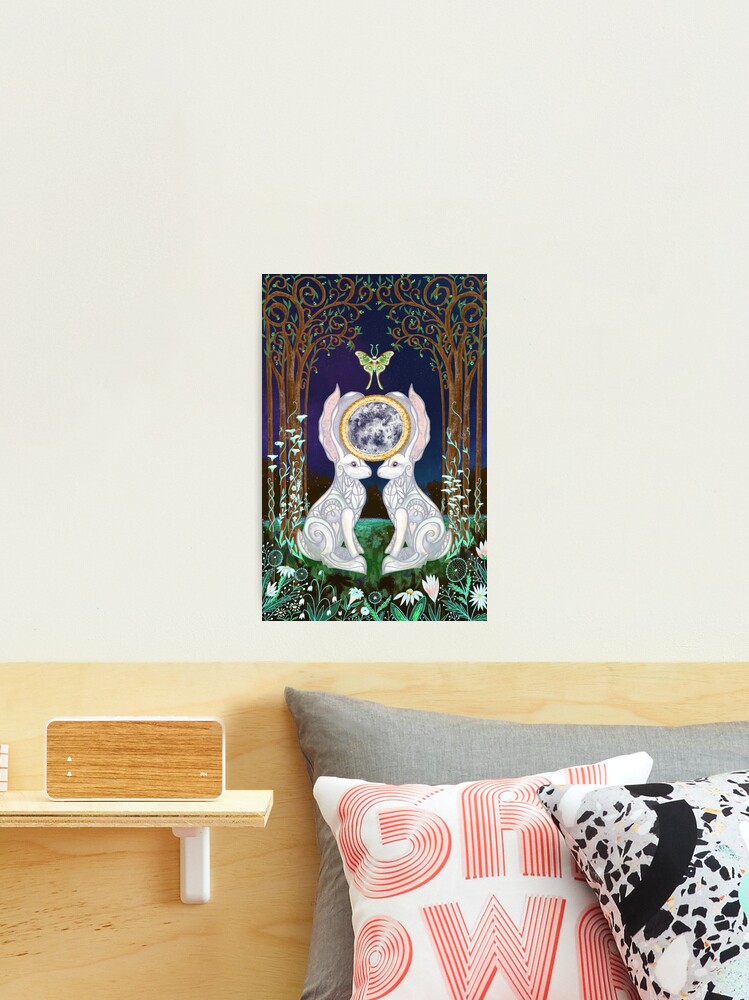 Thumbnail 2 of 3, Photographic Print, Lunar Hares Ostara Spring Equinox designed and sold by tinaschofield.