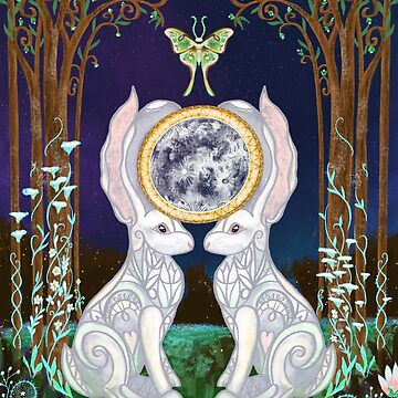 Artwork thumbnail, Lunar Hares Ostara Spring Equinox by tinaschofield