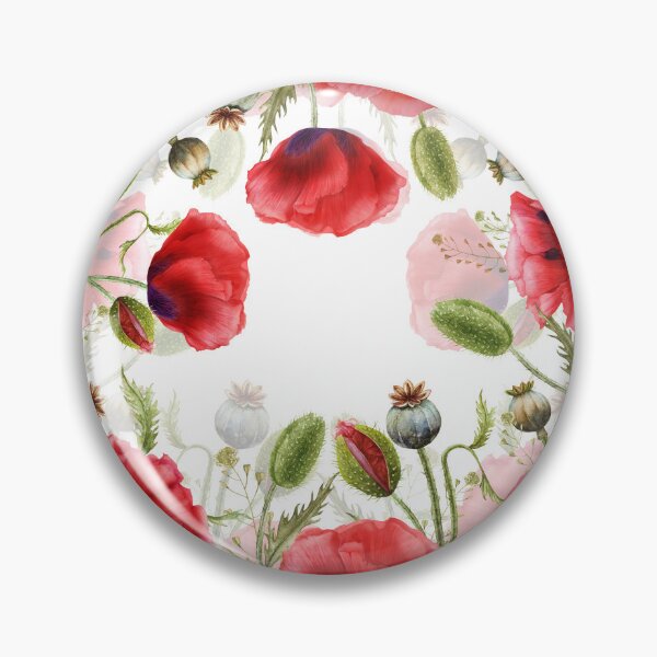 Item preview, red colorful hand drawn watercolor poppy wildflower frame designed and sold by UtArt.