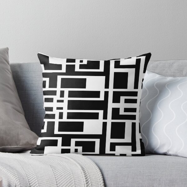 Item preview, Geometric Shapes Pattern White Accent Black Background designed and sold by taiche.
