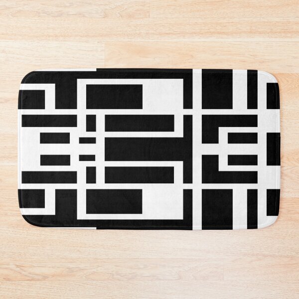 Item preview, Geometric Shapes Pattern White Accent Black Background designed and sold by taiche.