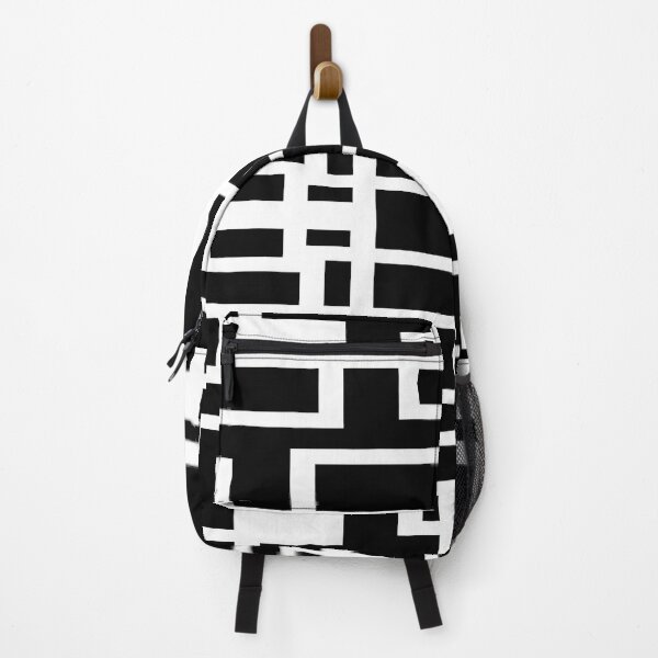 Item preview, Geometric Shapes Pattern White Accent Black Background designed and sold by taiche.