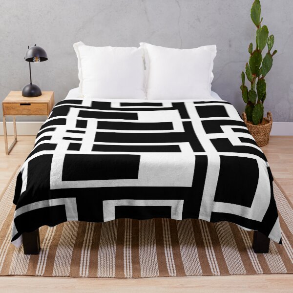 Item preview, Geometric Shapes Pattern White Accent Black Background designed and sold by taiche.