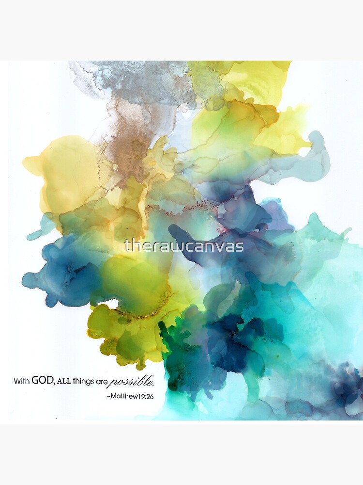 Mustard Green Teal Turquoise Gray Silver Christian Religious Art by therawcanvas