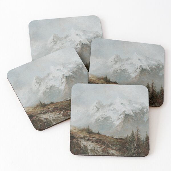 Item preview, Vintage and Classical Mountains painting  designed and sold by apopofbeauty.