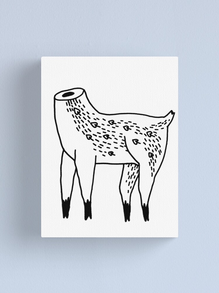 Impression Sur Toile Dessin De La Biche Sans Tete Par Malahania Redbubble