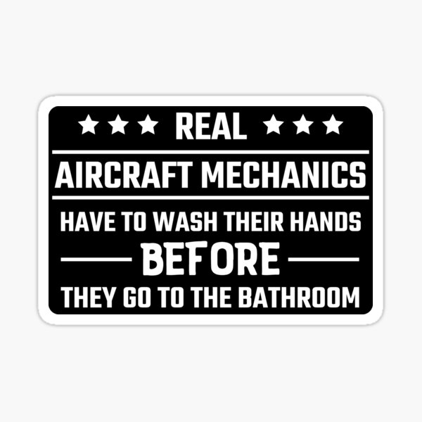 "Aircraft Mechanic Aviation Joke" Sticker by tldeutsch Redbubble