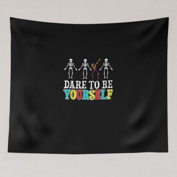 Item preview, Dare To Be Yourself Skeleton Dabbing Autism Awareness Tshirt designed and sold by VargasParis.