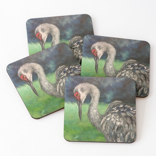 Item preview, Sandhill Crane Bowing Artwork by Jolene Edwards designed and sold by CurlyClaraBelle.