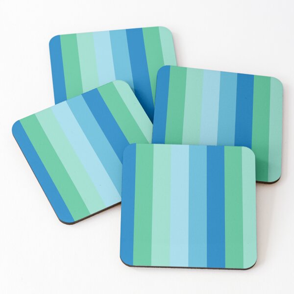 Item preview, Blue Teal Green Gradient Vertical Five Stripes  designed and sold by LoloTrends.
