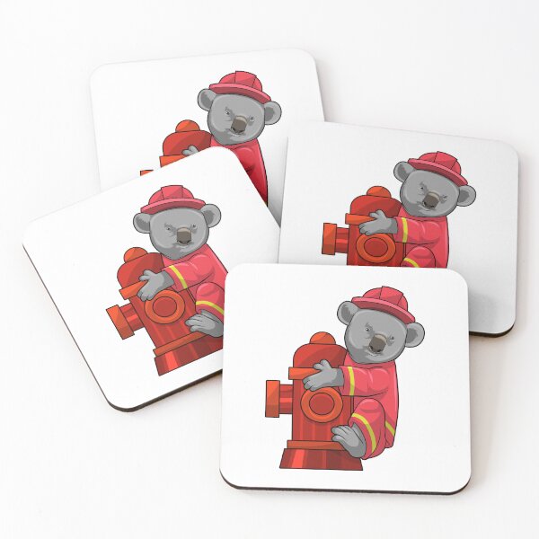 Item preview, Koala as Firefighter with Fire hydrant designed and sold by Snabdesign84.