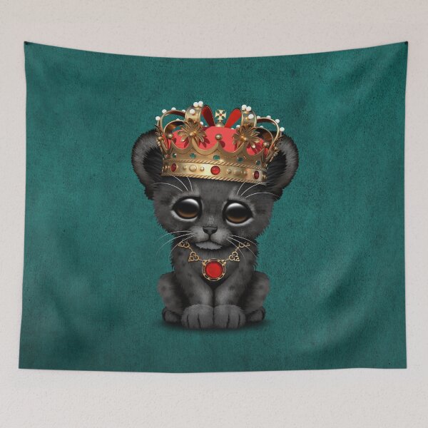 Item preview, Royal Black Panther Wearing Crown Blue designed and sold by JeffBartels.
