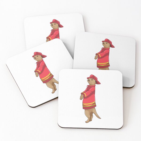 Item preview, Meerkat as Firefighter with Helmet designed and sold by Snabdesign84.