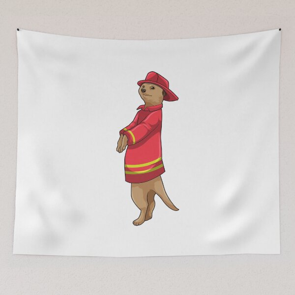 Item preview, Meerkat as Firefighter with Helmet designed and sold by Snabdesign84.