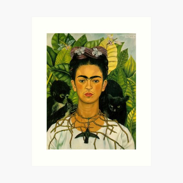 Aperçu de l'œuvre Frida Kahlo Autoportrait avec collier d'épines et colibri par Frida Kahlo créée et vendue par AestheticsXarts.