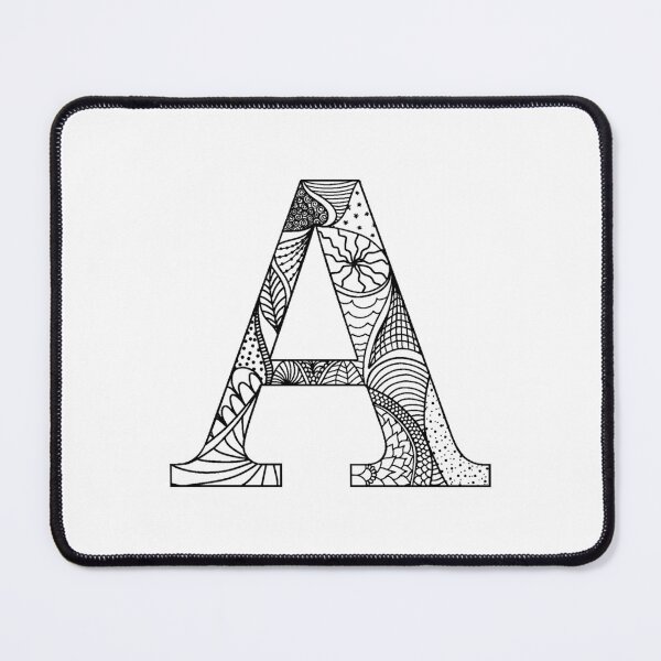Item preview, Tangles Alphabet A / Tangles Letter A - Tangles Doodle Patterns - Black Line Art designed and sold by Mrs-PenLine.