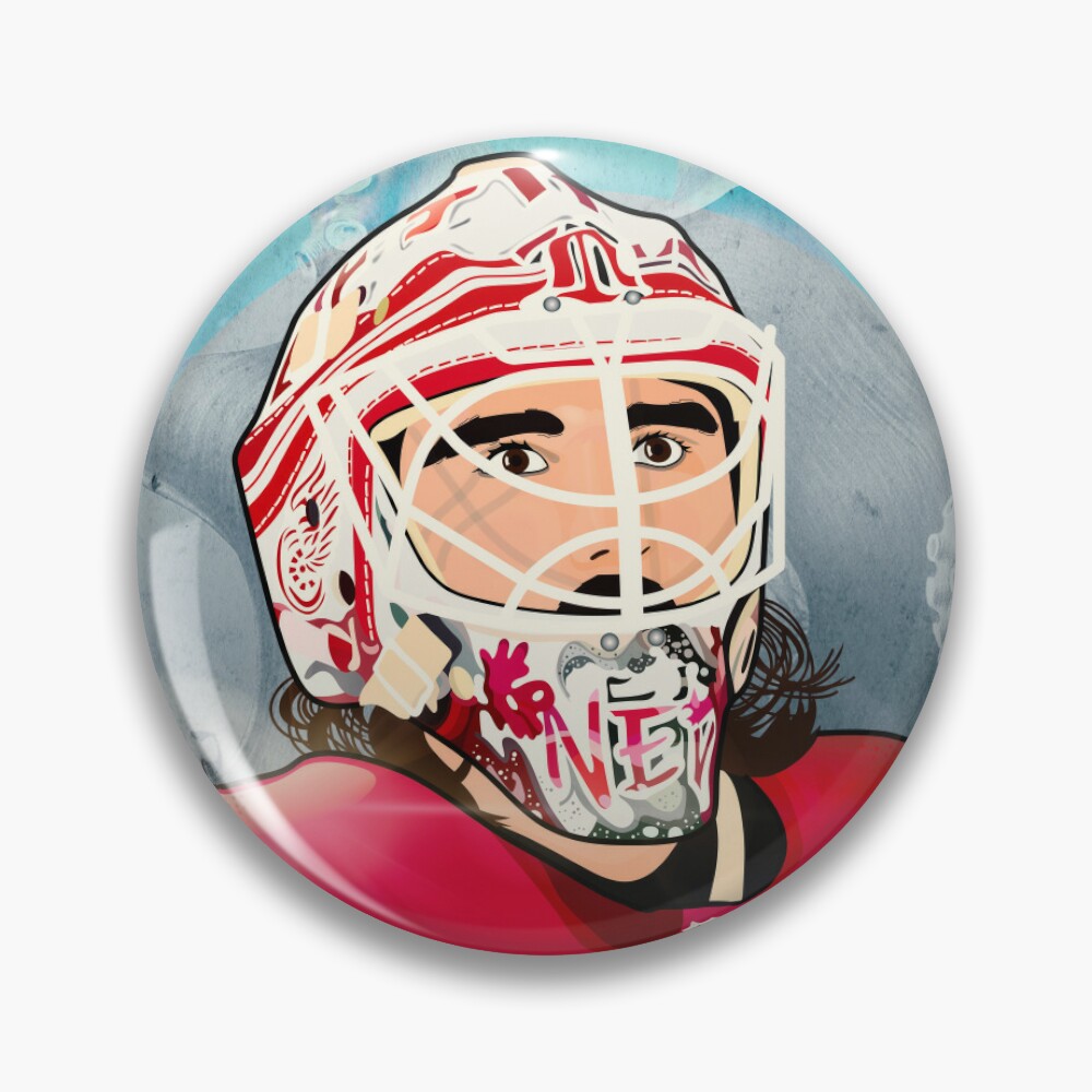 Alex Nedeljkovic's new Detroit Red Wings mask design for the