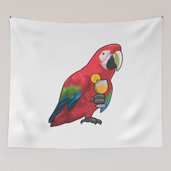 Item preview, Parrot with Glass of Orange juice designed and sold by Snabdesign84.