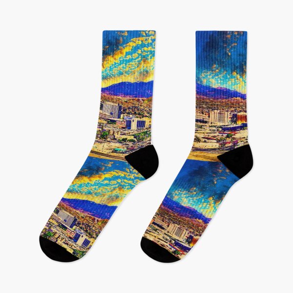Item preview, Downtown San Bernardino, California, at sunset - digital painting designed and sold by NickoPrints.