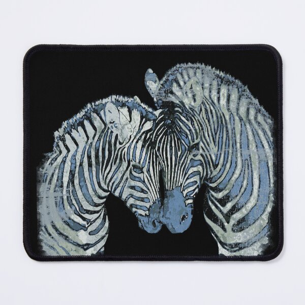 Item preview, Dark blue watercolor zebras in love, retro, vintage, paint  fun, 80 s, 70 s, typography paint blue color designed and sold by Collagedream.