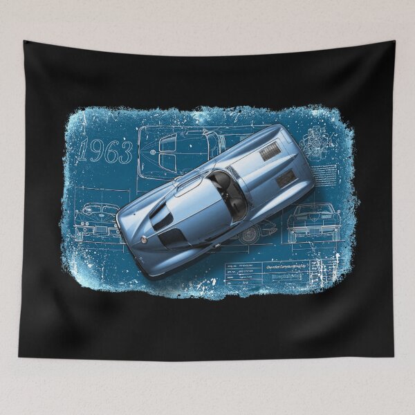 Item preview, Chevrolet C2 New ZR1 Corvette for Sale with Museum Blueprints 63 Split Window Art designed and sold by AGED Limited.