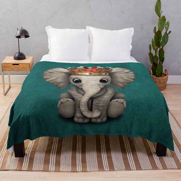 Item preview, Royal Elephant Wearing Crown Blue designed and sold by JeffBartels.