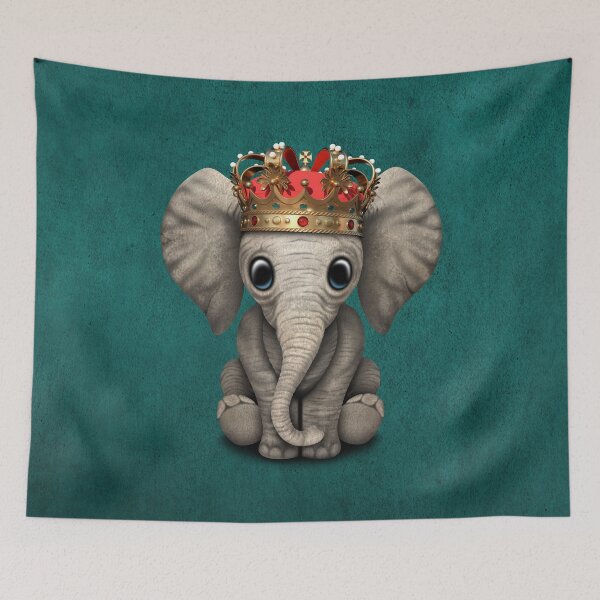 Item preview, Royal Elephant Wearing Crown Blue designed and sold by JeffBartels.